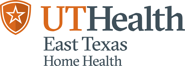 University of Texas Health logo for East Texas Home Health featuring burnt orange shield with outlined star